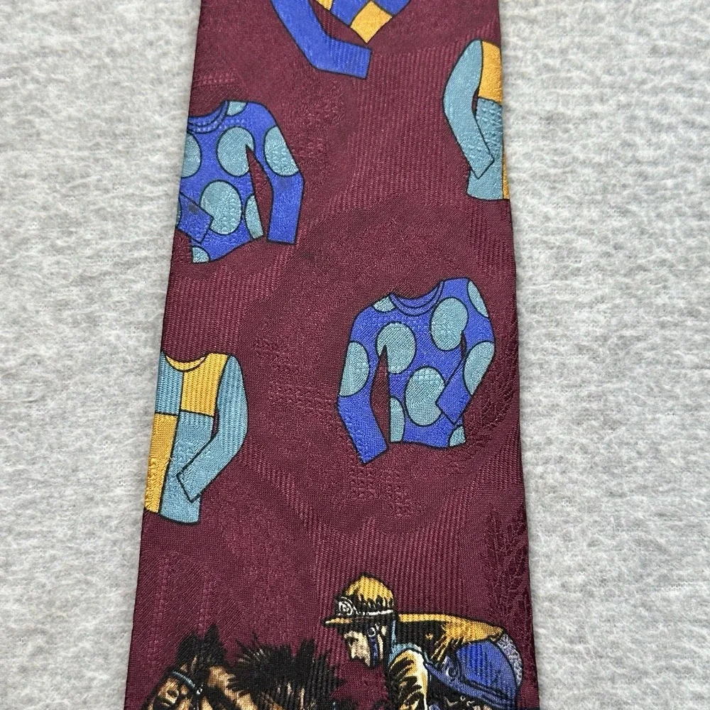 Robert Talbott House Of Walsh Necktie Silk Horse Racing Jockeys Hand Sewn In USA